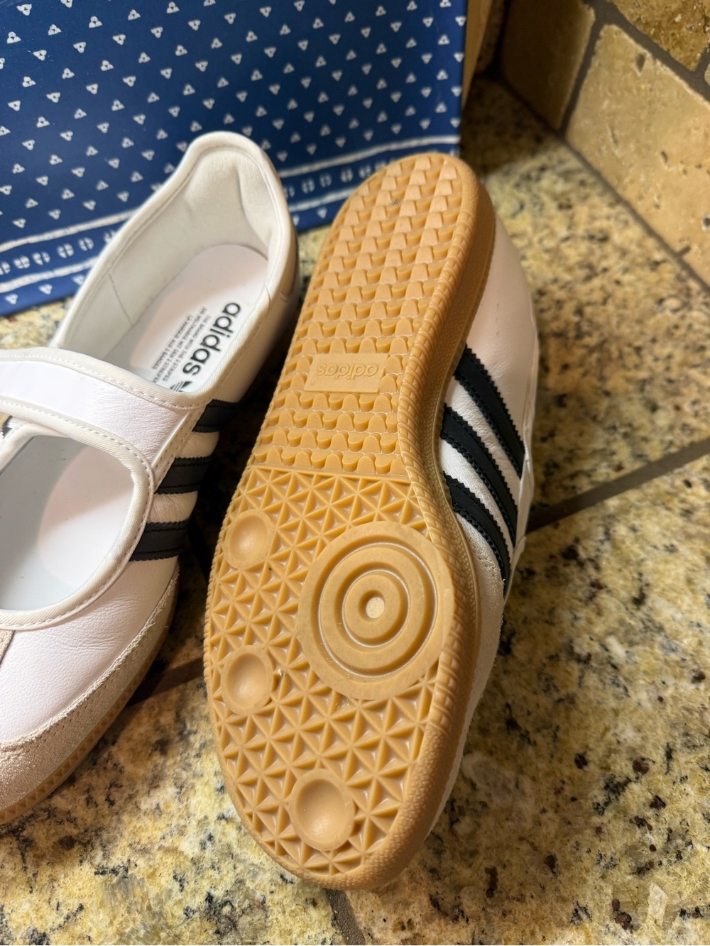 adidas White & Tan Women’s Athletic Mary Jane Shoes Size 8 - Picture 7 of 7